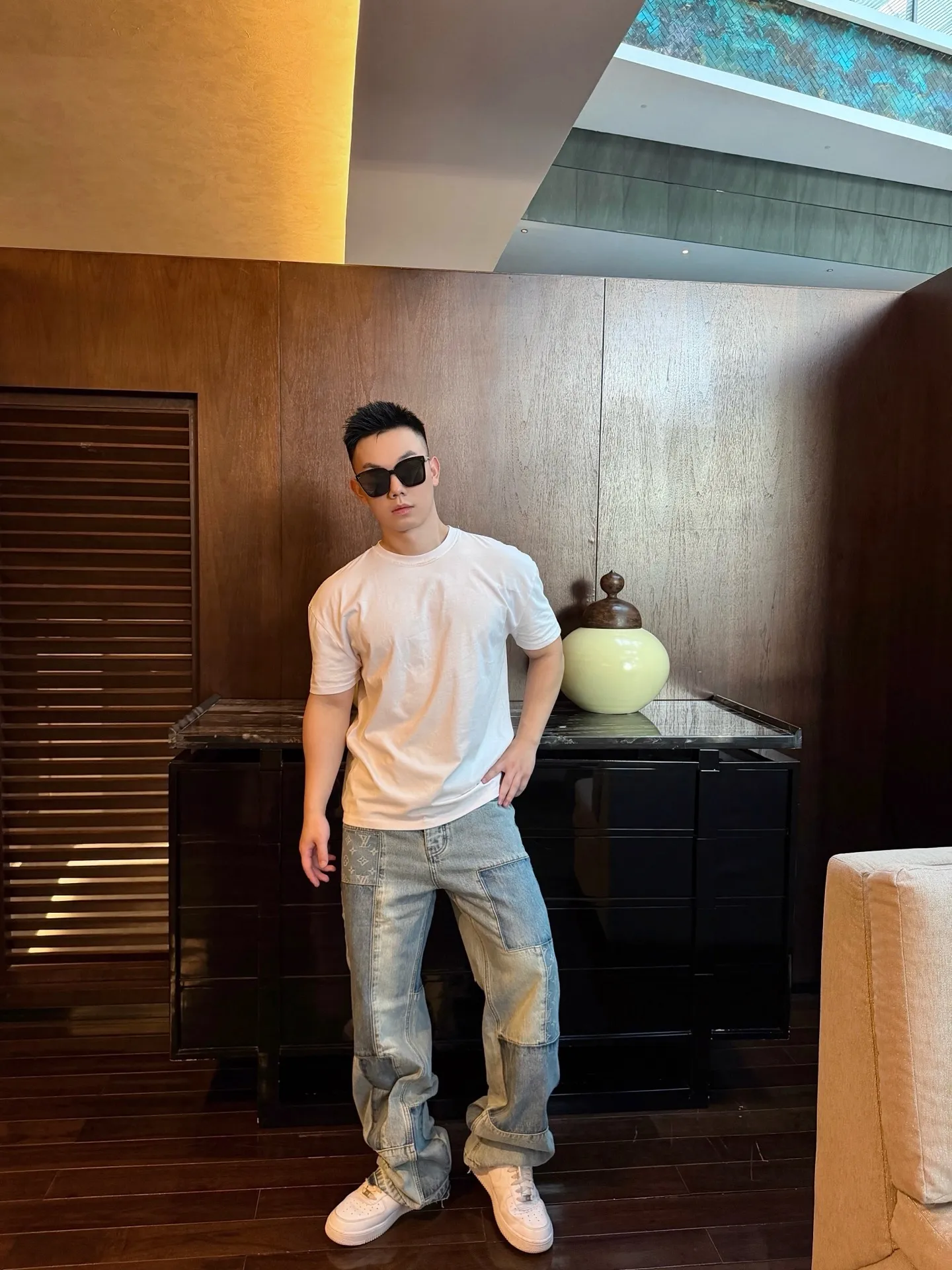 Louis Vuitton/Louis Vuitton presbyopic patchwork jeans